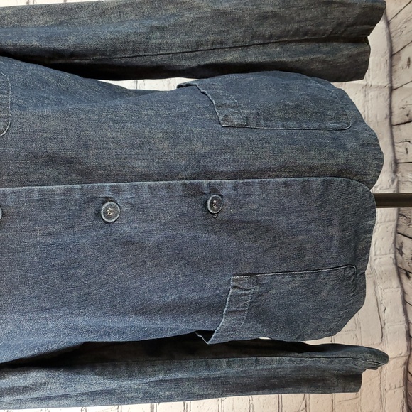 DKNYpure Dark Blue Denim Jean Jacket/Blazer Size 6 EUC - Picture 4 of 12